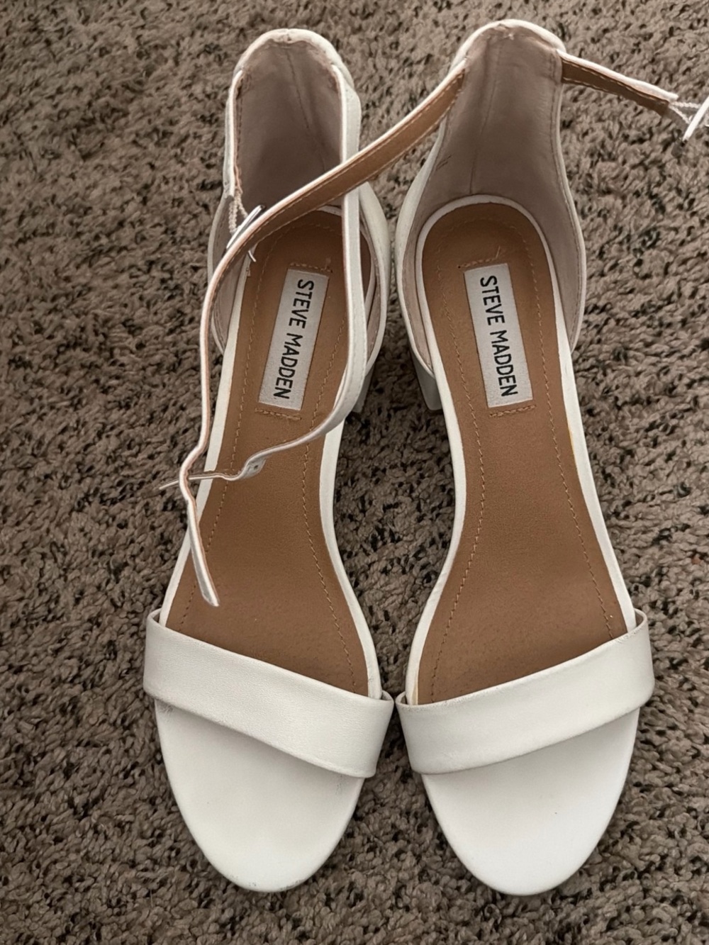 White Steve Madden Block Heels